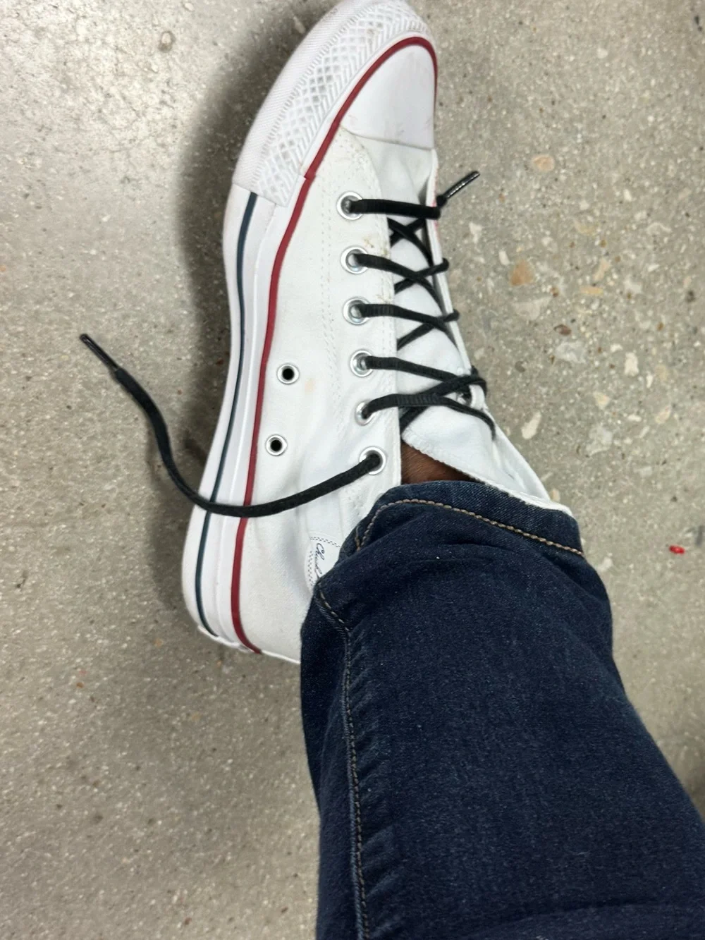 Converse-ChickHigh-Top Canvas Women’s Sneakers in White with Black & Red Pattern